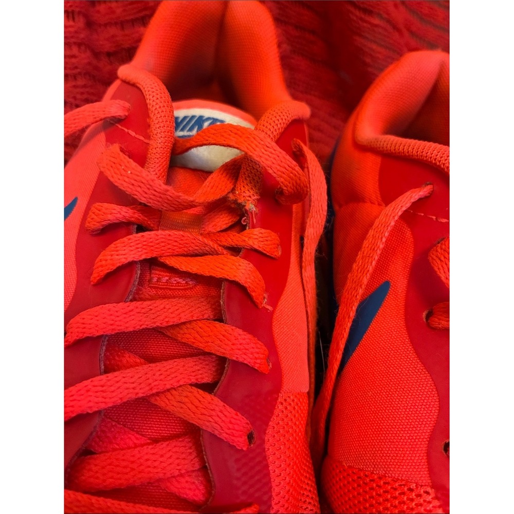 Nike Bright Orange Sneakers with Blue Swoosh 7 - Picture 2 of 6